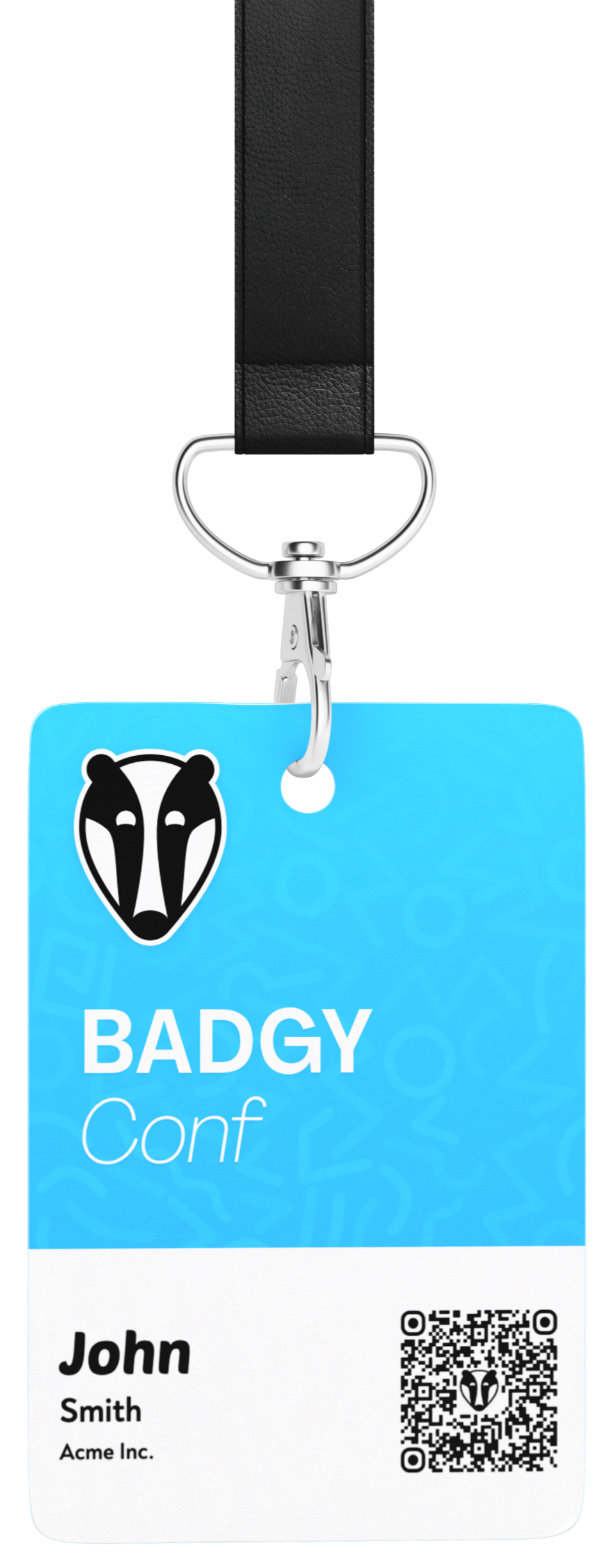 Badgy event badge preview
